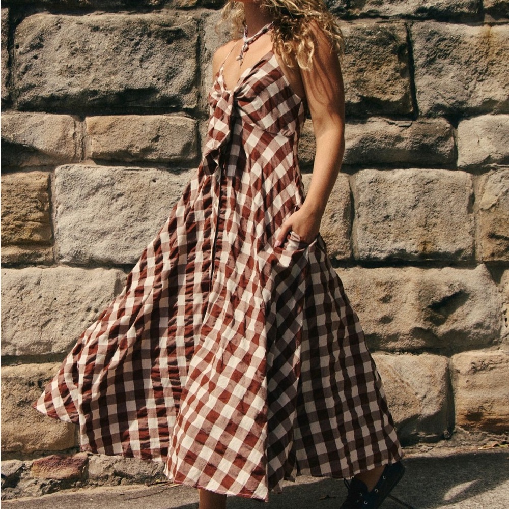 Free People- Via MIDI dress Brown